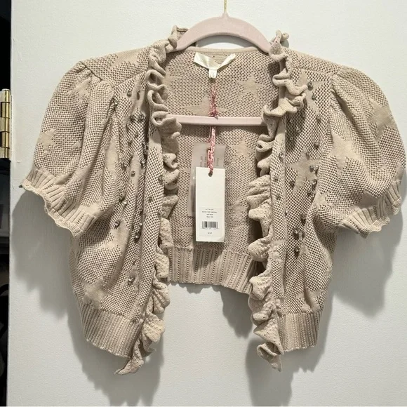 Love shack fancy rizina crop cardigan anchor - Picture 7 of 7